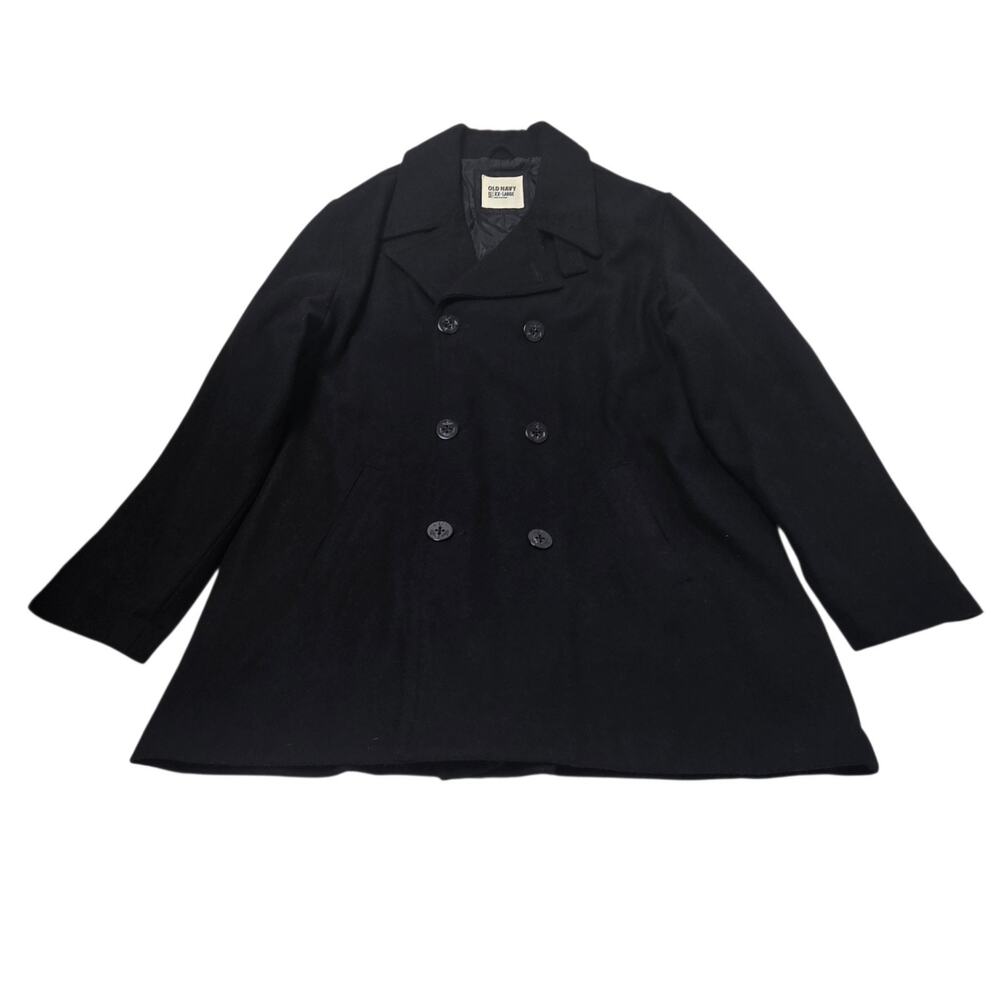 Old Navy Men's Pea Coat Double Breasted XXL Black